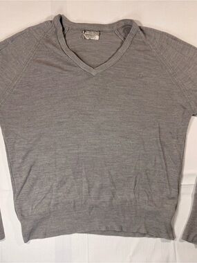 Dior Men's Gray V-Neck Knit Sweater